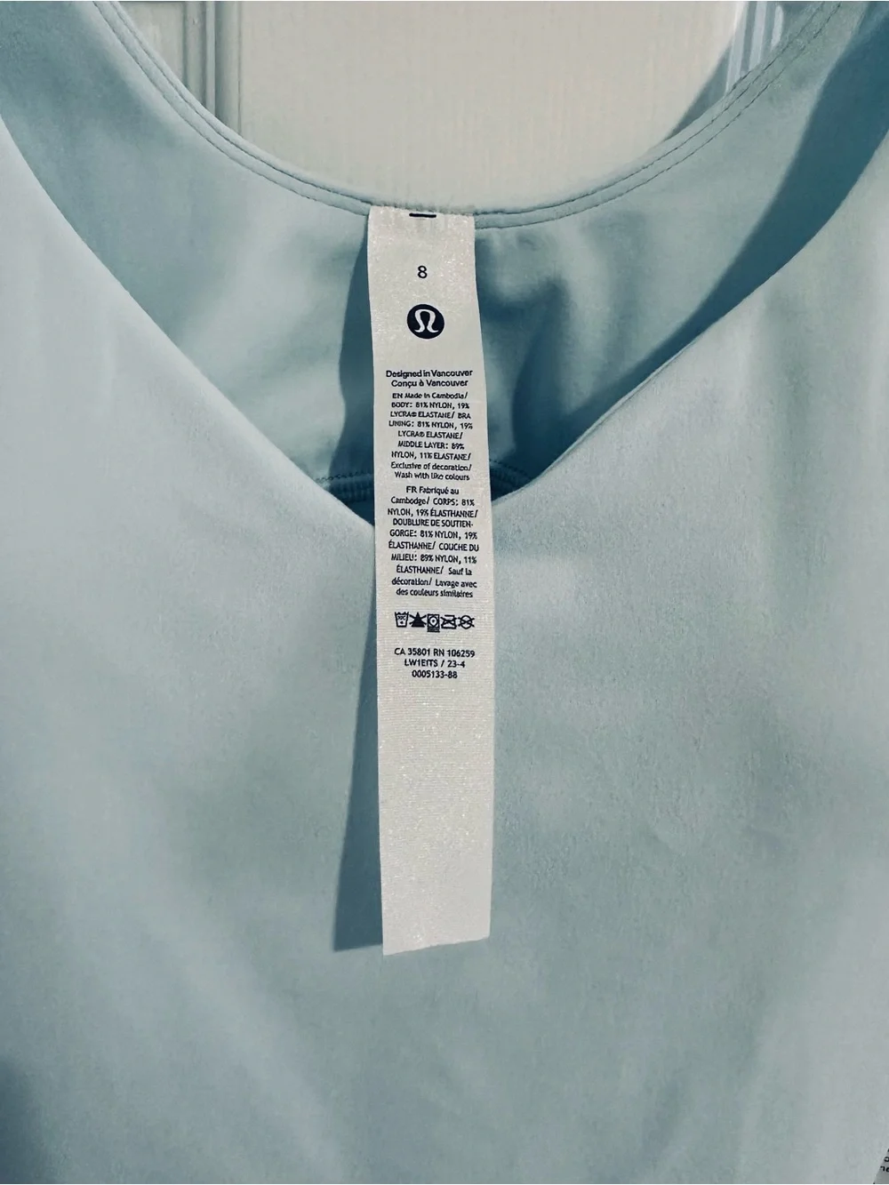 Lululemon Align Tank Top A/B Cup Sheer Blue Size 8-NWT